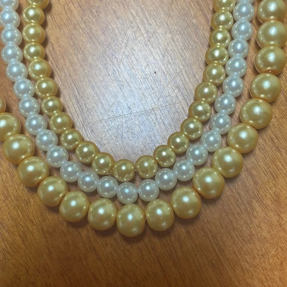 Bundle of Vintage handmade stretch pearl necklaces